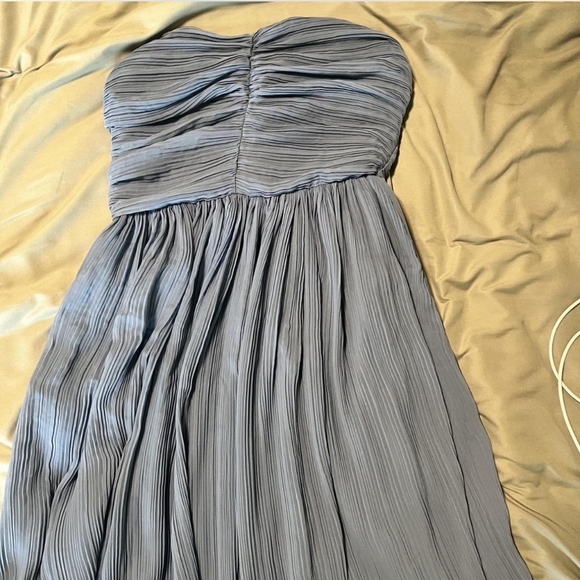 Zara Strapless Pleated Dress in Gray - Picture 1 of 2